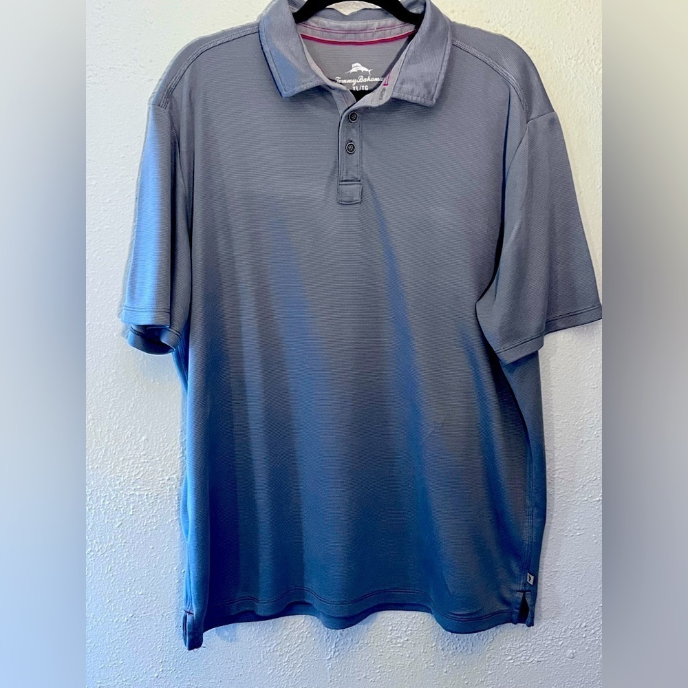 Tommy Bahama Polo Mens XL TG Gray Golf Stretch Short Sleeve Casual Shirt - Picture 1 of 9